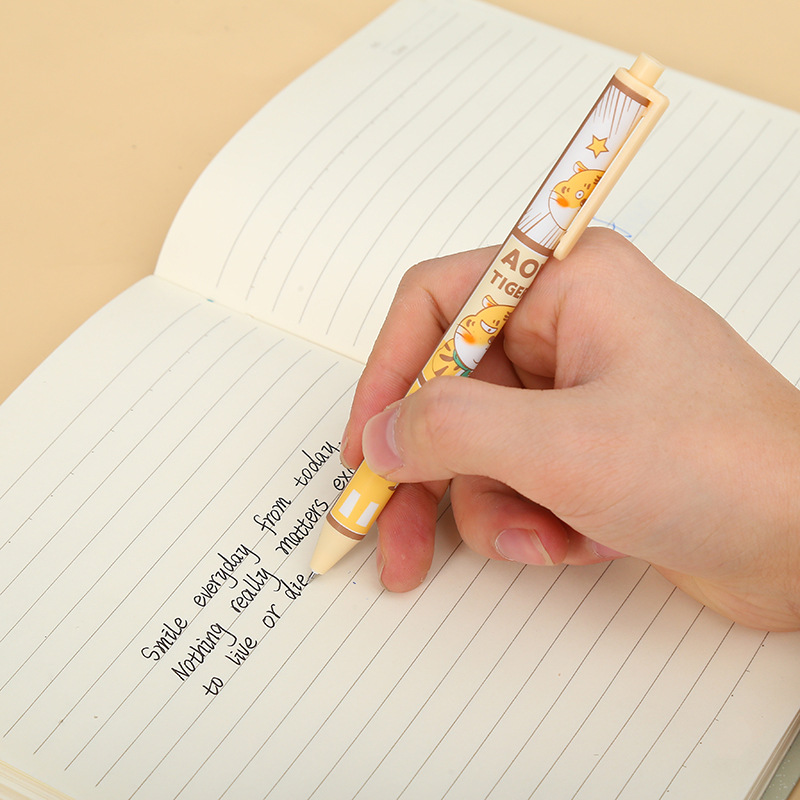 中帆ZF2681插画师联名款AOWO虎阿五低重心st头刷题笔按动中性笔详情5