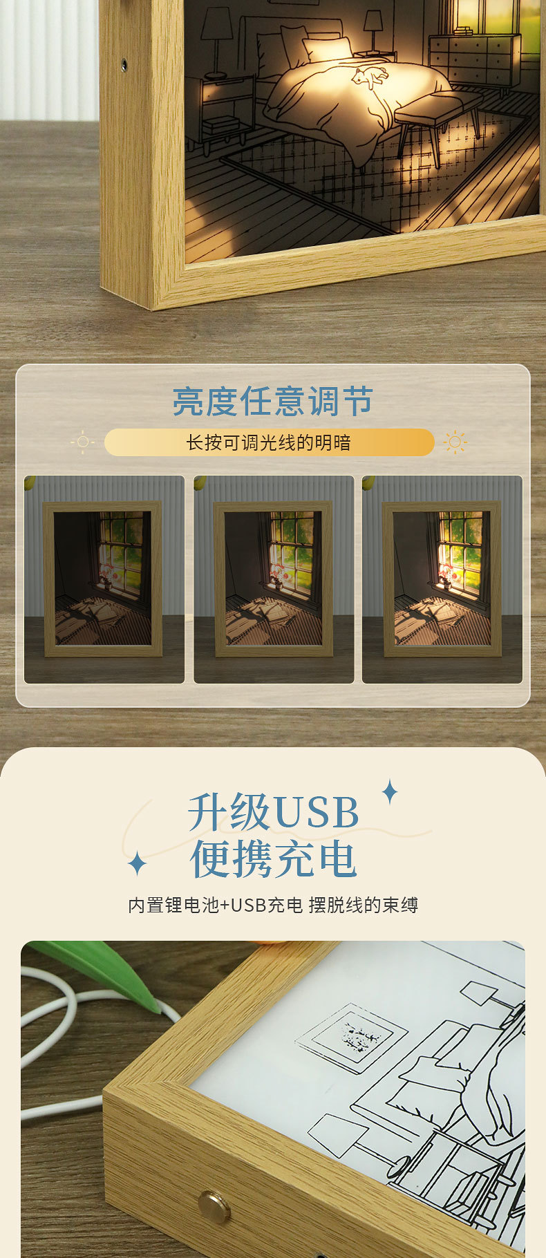 动漫ins灯光画发光装饰画卧室客厅摆件情人节小夜灯生日礼物详情6