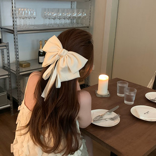 公主高级感大号发抓盘发蝴蝶结抓夹鲨鱼夹后脑勺发夹布艺发饰头饰详情10