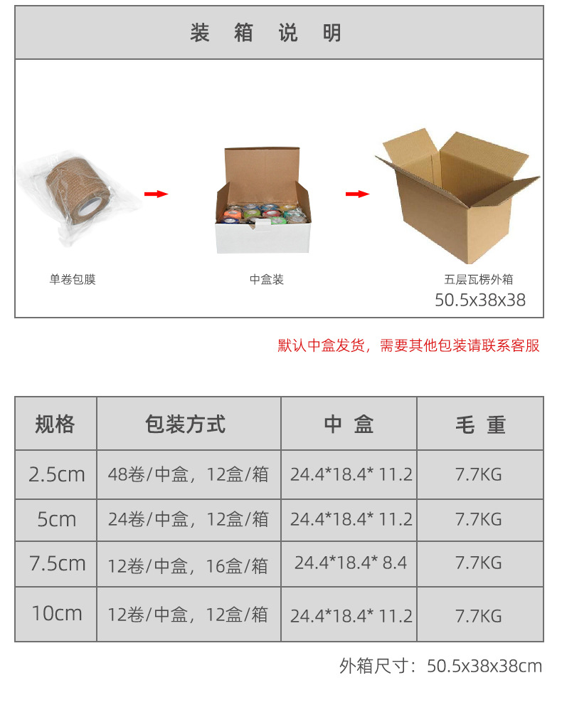 工厂无纺布弹力护指批发手指绷带 自粘绷带 运动脚踝宠物弹性绷带详情15
