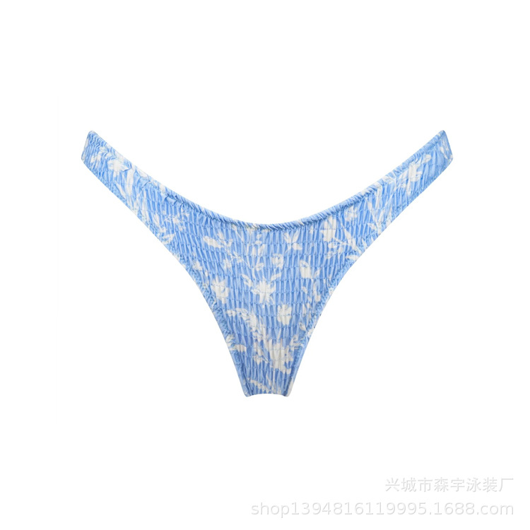 The 11-color INS triangular double-sided swimsuit with strapless and pleated designs from Europe and America has swept the new bikini style pic 61