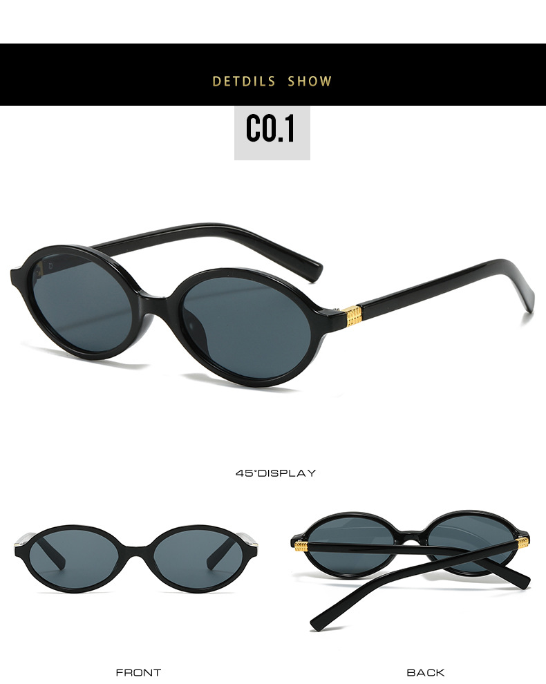 24爆款欧美时尚椭圆小框墨镜女高级感太阳镜女跨境批发sunglasses详情7
