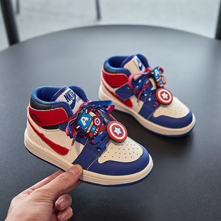 儿童AJ童鞋2022年秋冬款女童加绒高帮运动鞋二棉男童休闲板鞋潮牌详情6