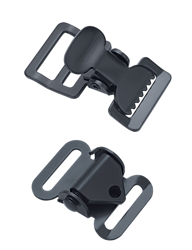 现货服饰箱包五金背带调节夹电泳黑色织带电泳黑色虎口夹龟扣详情10