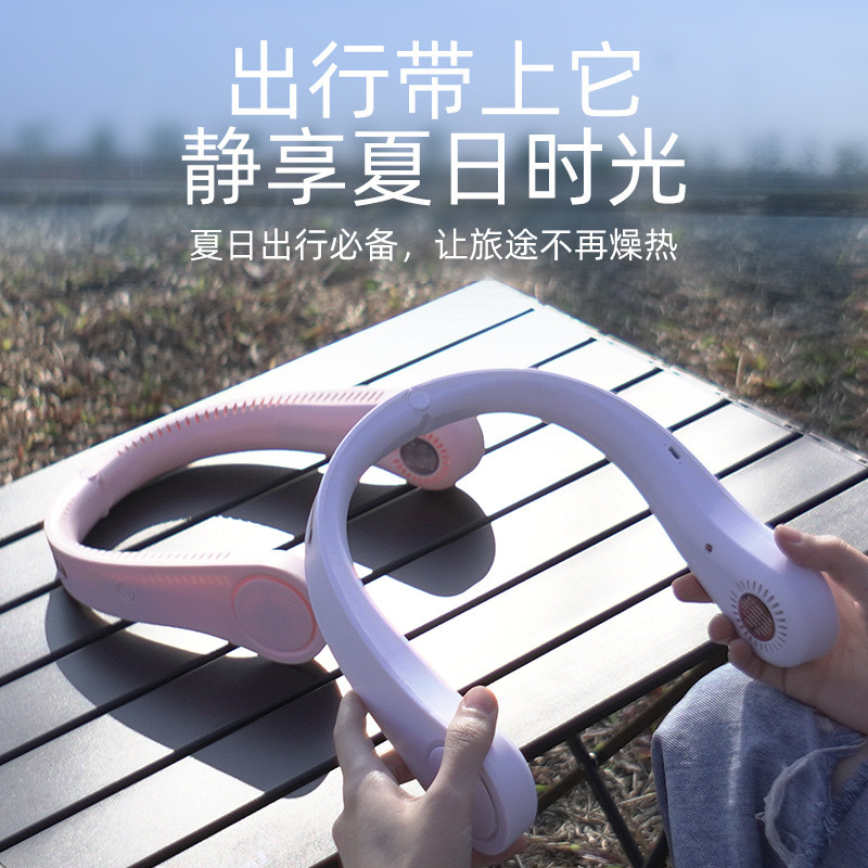 新品五叶挂脖风扇便携式迷你手持电扇USB充电学生宿舍礼品详情1