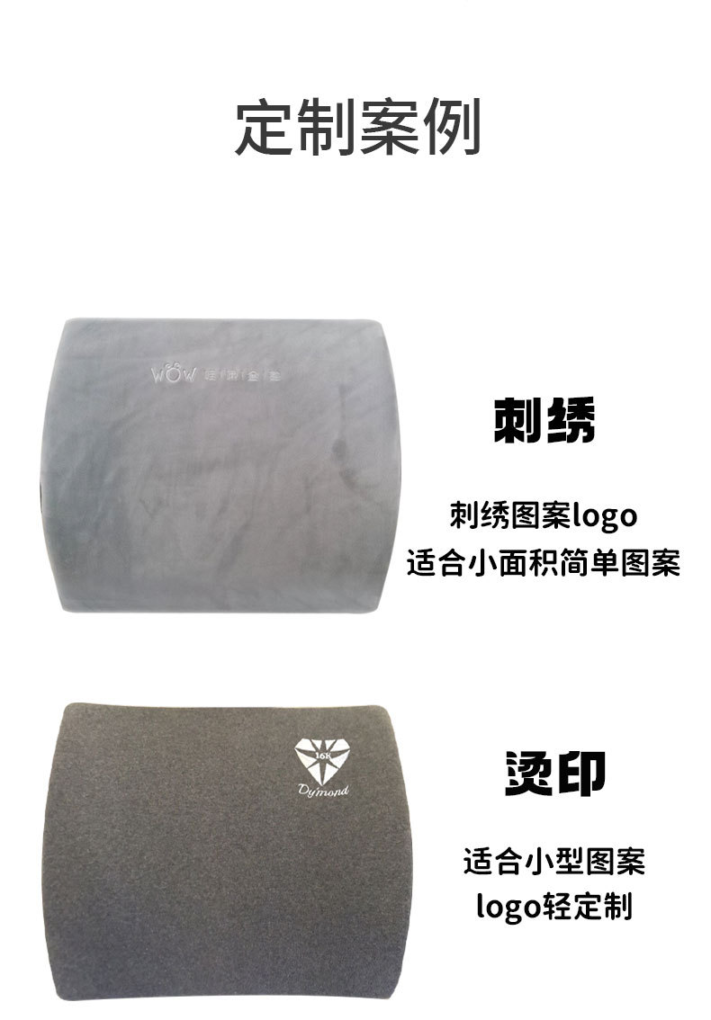 Customized memory foam car lumbar support, cotton-filled PP cotton lumbar support pillow for car beds, and corporate gift customization pic 13
