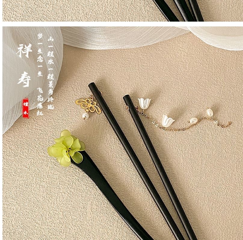 Sandalwood hairpin for women, new Chinese-style wooden hairpin, ancient style and high-end feel, wooden hair bun hairpin, simple and modern style hair hairpin pic 8