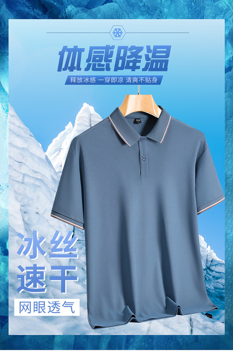 polo杉男夏季休闲商务上衣薄款翻领T恤百搭短袖男装详情1