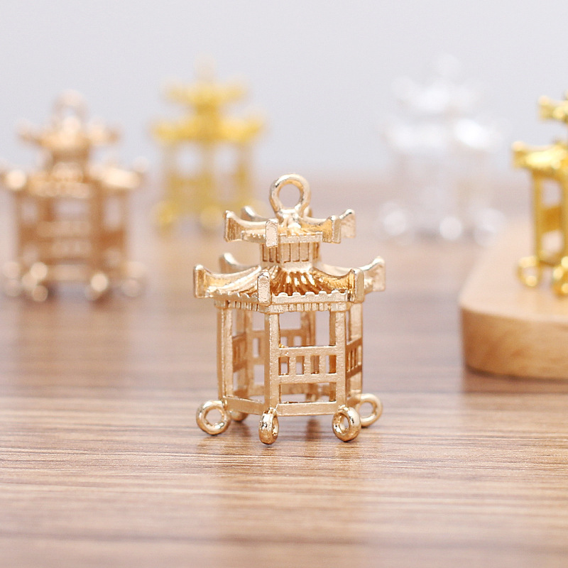 Antique style new alloy small pavilion and small house, ancient bride pagoda headwear material (09870) pic 6