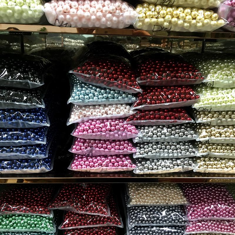 高亮ABS仿珍珠米白纯白色穿孔珍珠饰品材料服装辅料珍珠饰品 配件详情9