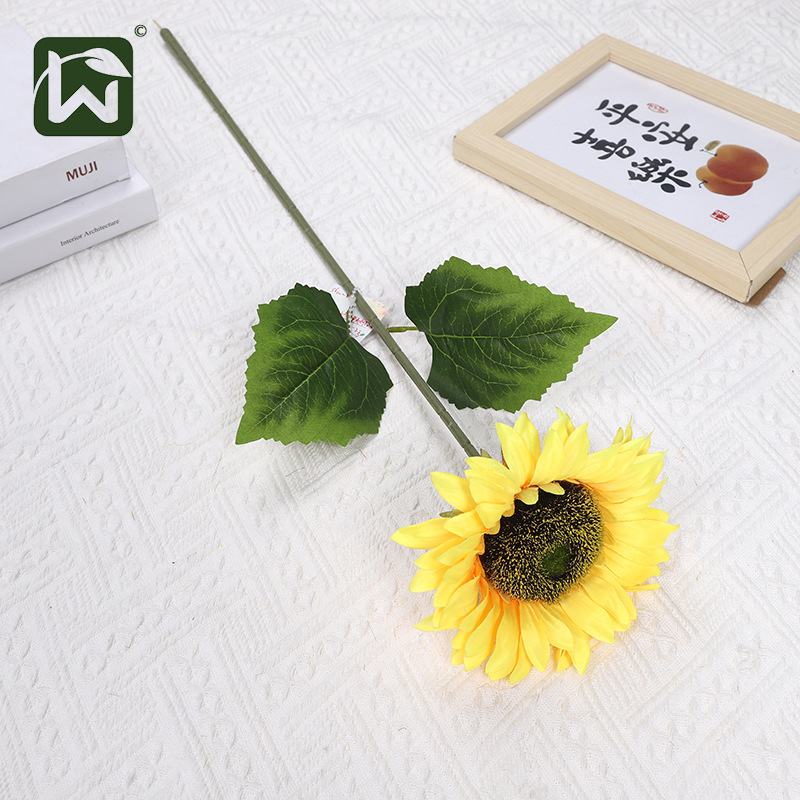 【】 New faux flower single sunflower, retro oil painting sunflower, home living room decoration, suitable for photography pic 20