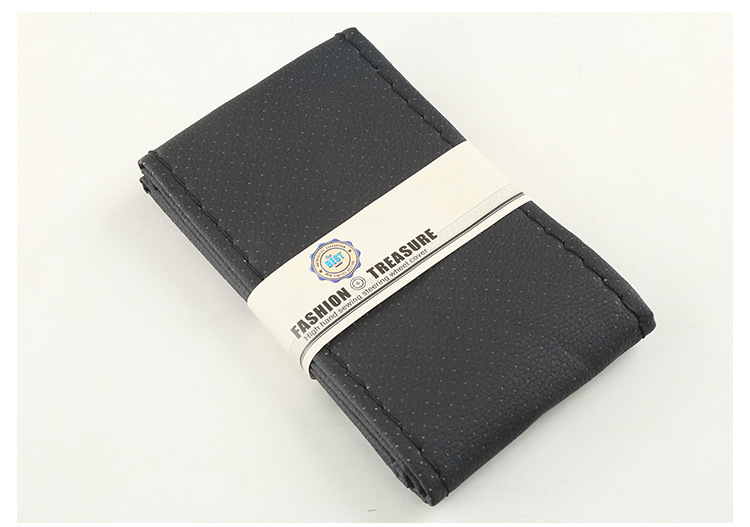 汽车手缝超纤皮把套柔软滑防方向盘套新款仿超纤皮革外贸车内用品详情12