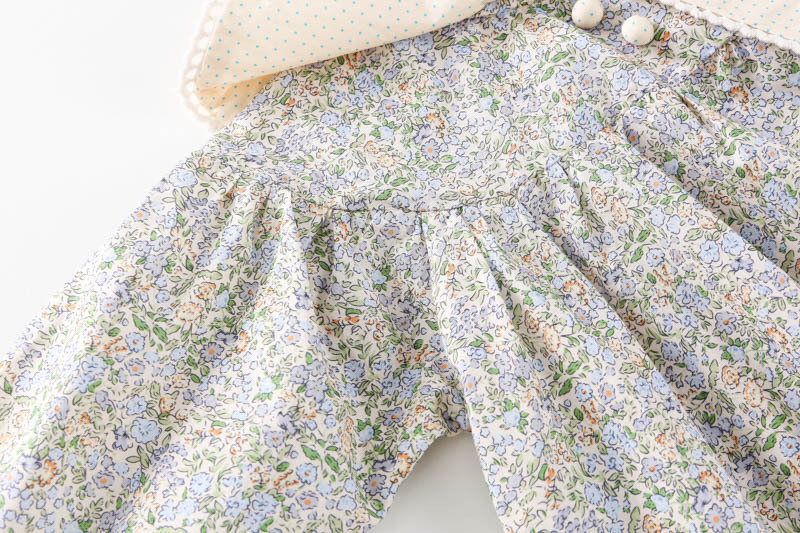 韩国童装女童碎花连衣裙春装洋气儿童娃娃领气质宝宝甜美公主裙子详情25