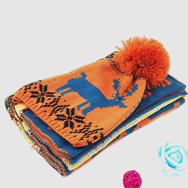 Hat and scarf dual-purpose knitted set, winter outdoor hat set, warm jacquard knitted cap manufacturer wholesale pic 17
