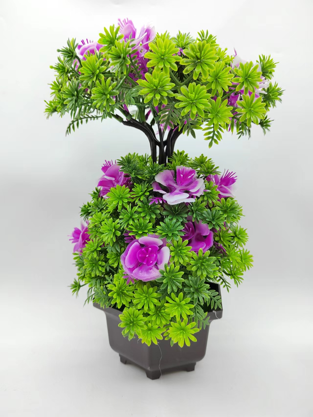 Hongsheng Simulation Technology Double-layer simulation plastic bonsai home decoration items, interior decoration items, photography props pic 2
