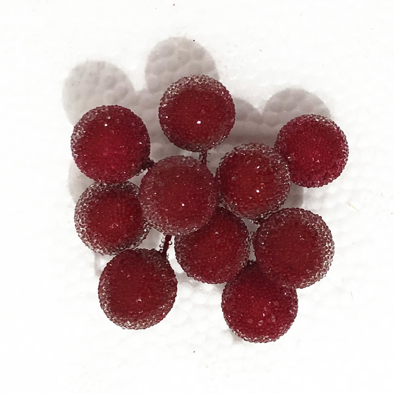 12 Single-head glass bead fruit simulation pomegranate foam frost-falling simulation bayberry bead Christmas material manufacturer pic 7