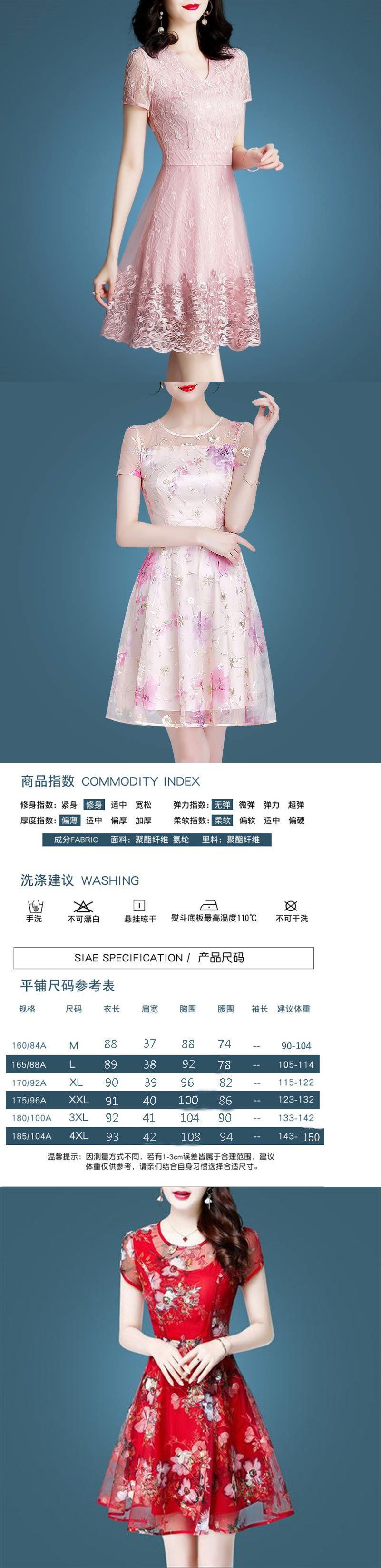 2022裙子蕾丝刺绣女装夏裙连衣裙性感碎花裙精品中裙子时尚新款详情2