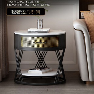 Light luxury and simple glass bright coffee table, square-sized combination, extendable coffee table, Italian-style small apartment rock plate tea table pic 6