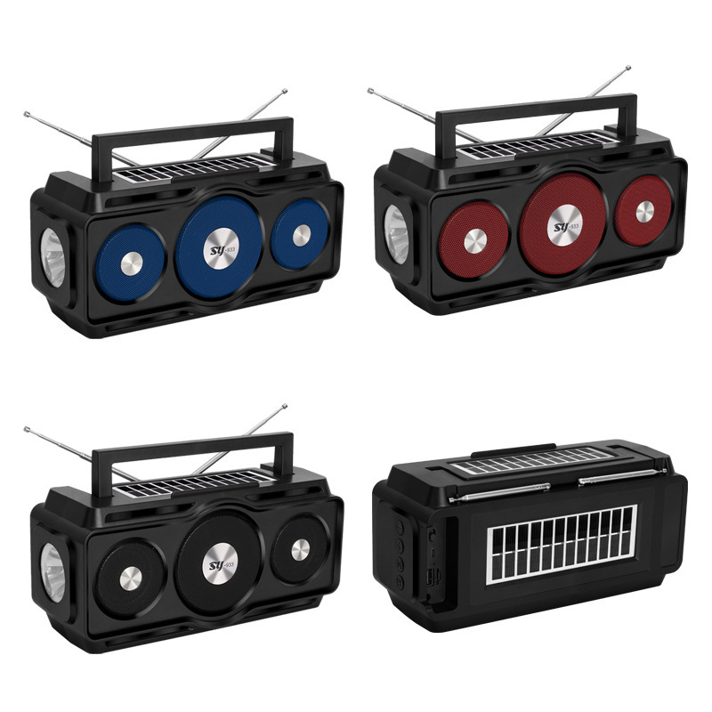 Solar-powered Bluetooth speaker lighting power generation system, card-inserting USB flash drive audio receiver, external three bulbs, mobile phone emergency charging pic 7