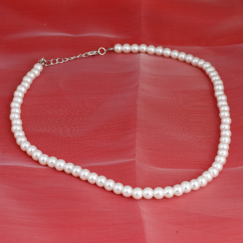 Pearl necklace, glass imitation pearl white round bead jewelry, cheongsam accessory, collarbone chain, neck chain for a girl to give to her mother pic 11