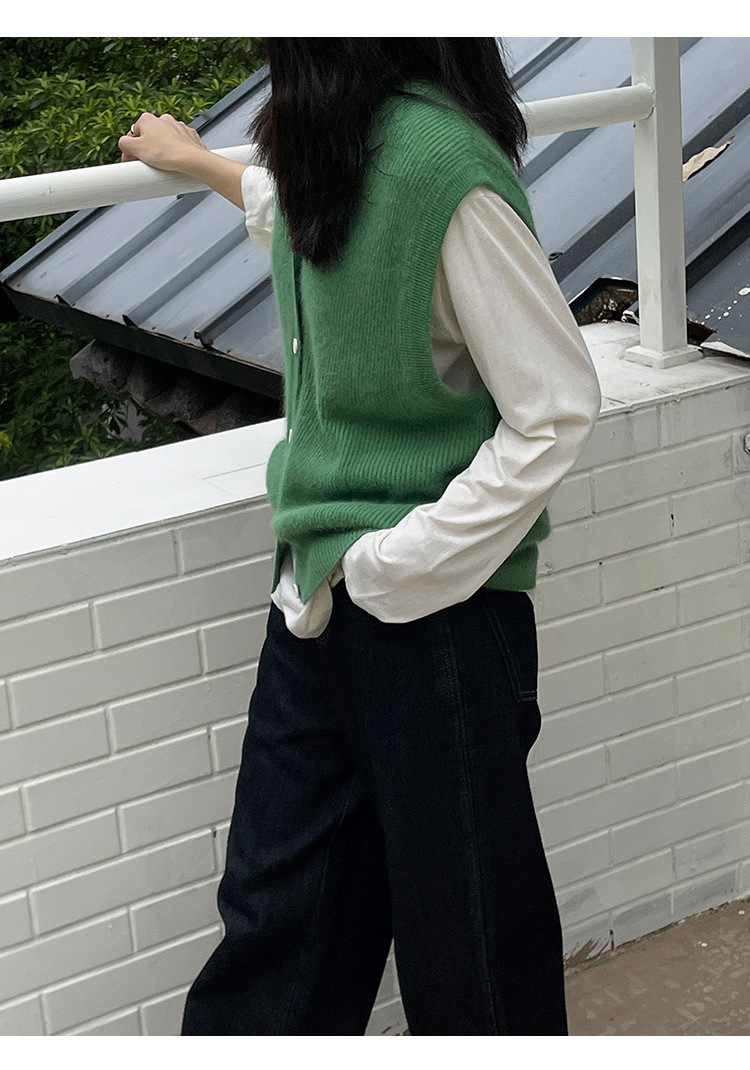 木兰时髦复古小马甲开衫女2023春季新款韩版简约针织上衣女 21507详情38