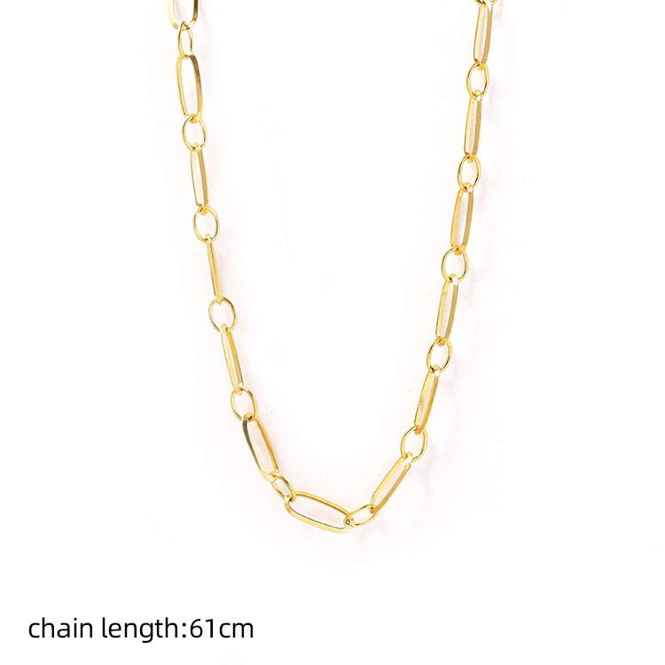 Oval chain, DIY jewelry bracelet, semi-finished accessory, pendant, chain, 18K vacuum electroplated pic 10