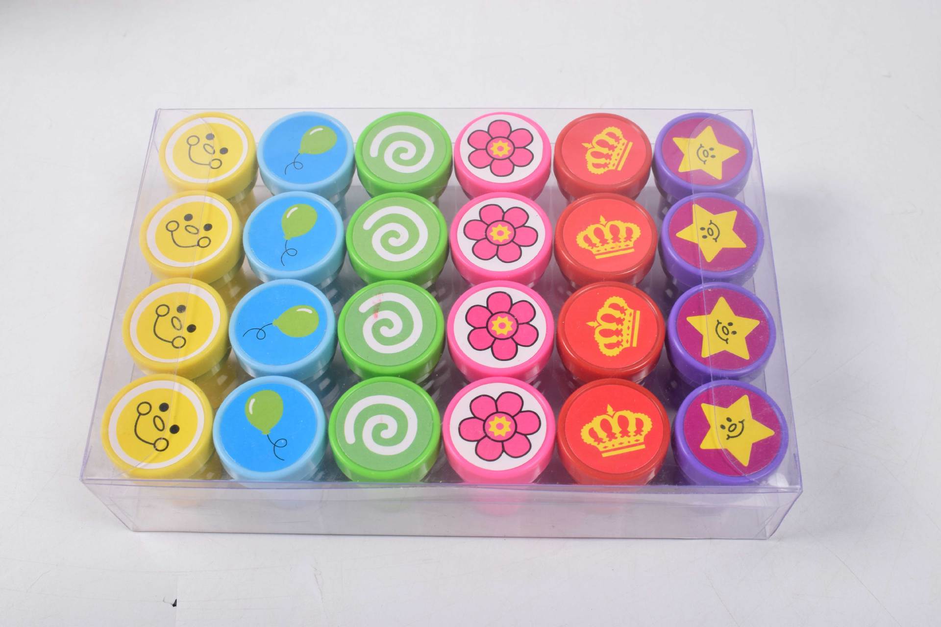 塑料皇冠花朵印花儿童玩具 幼儿教师奖励章 礼品印章厂家批发详情2