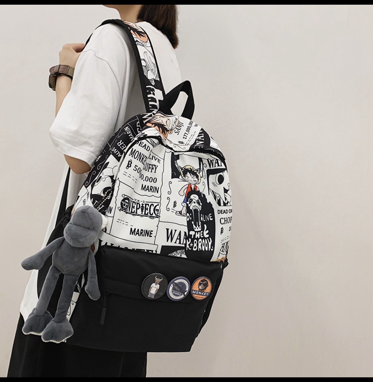 2023新款书包大容量时尚百搭双肩包初高中生情侣简约校园风双肩包详情33