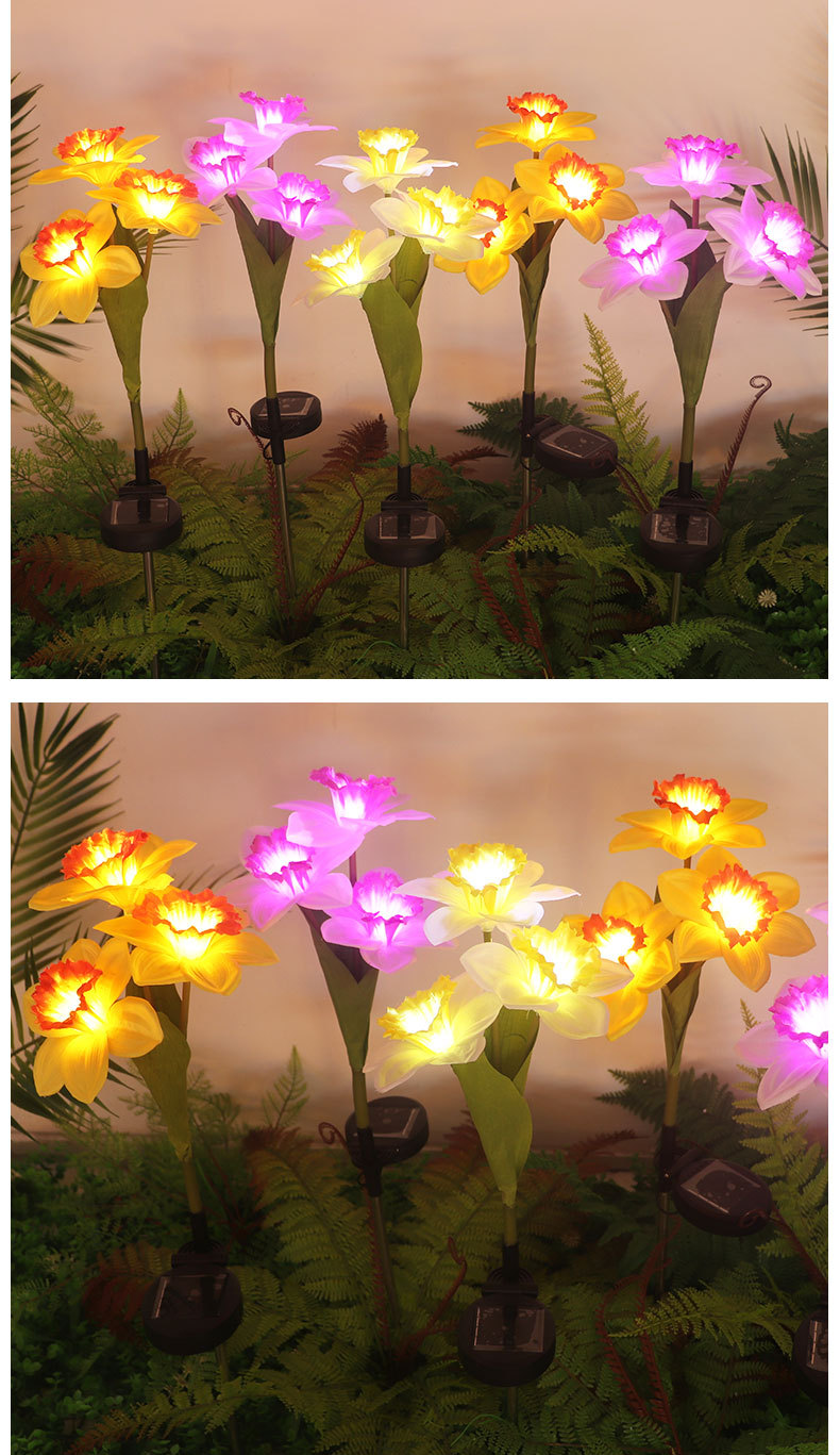 太阳能水仙花地插灯 庭院花园户外景观装饰防水草坪灯详情12