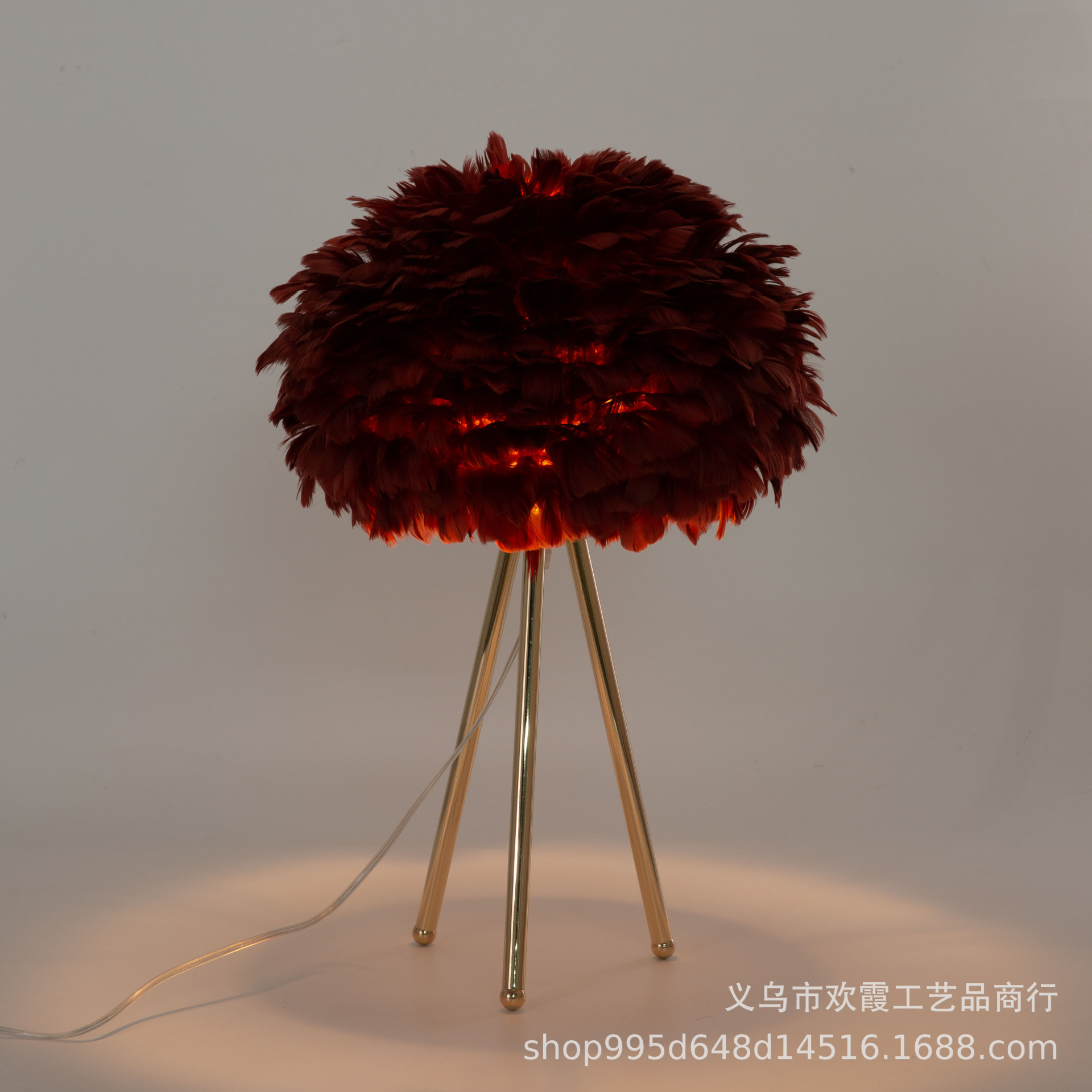 Feather table lamp, Nordic living room, bedroom, ins girl, princess room, warm and romantic, popular bedside standing table lamp pic 9