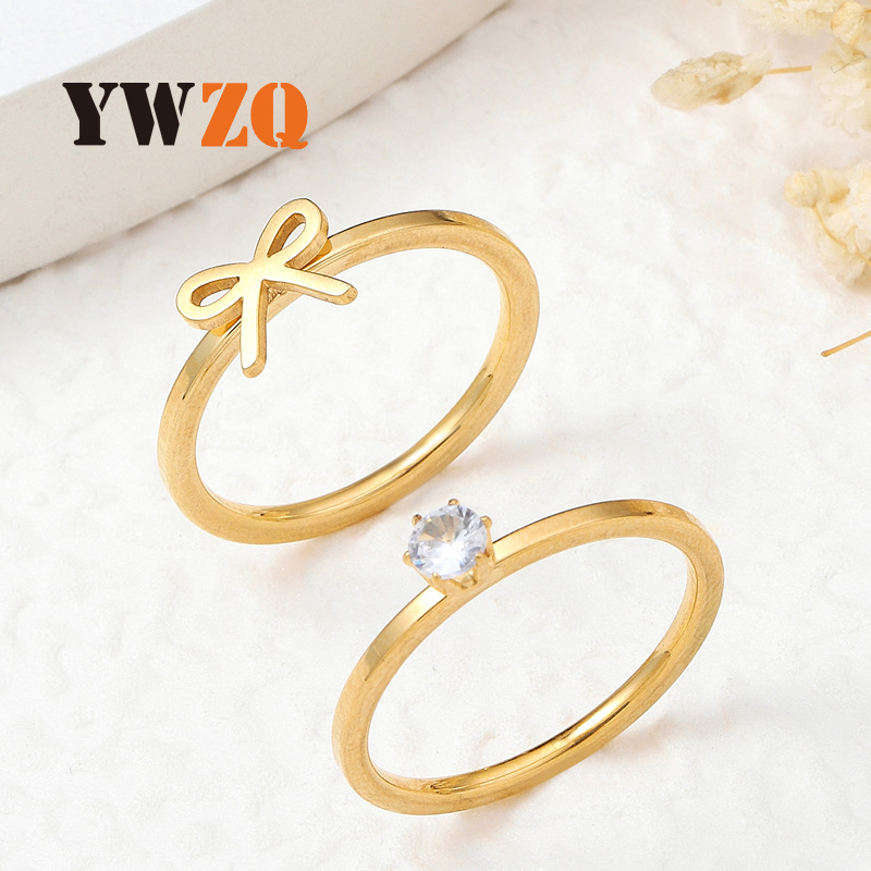 新款简约韩版细戒六爪玫瑰不锈钢戒指钛钢尾戒潮流极细单镶钻饰品详情4