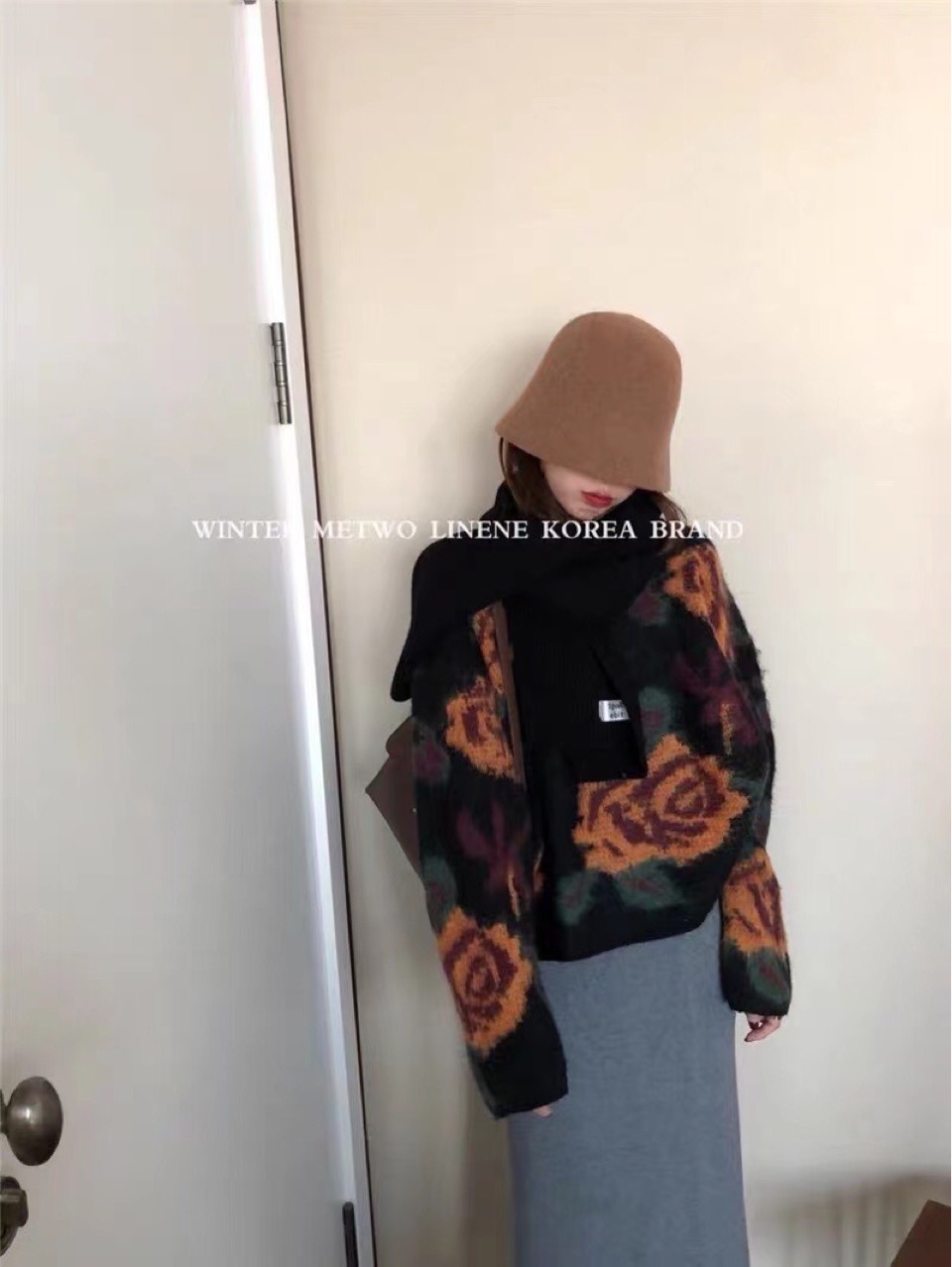 Korean chic autumn retro gradient color laid-back style stylish mohair loose long-sleeved knitted sweater for women pic 3
