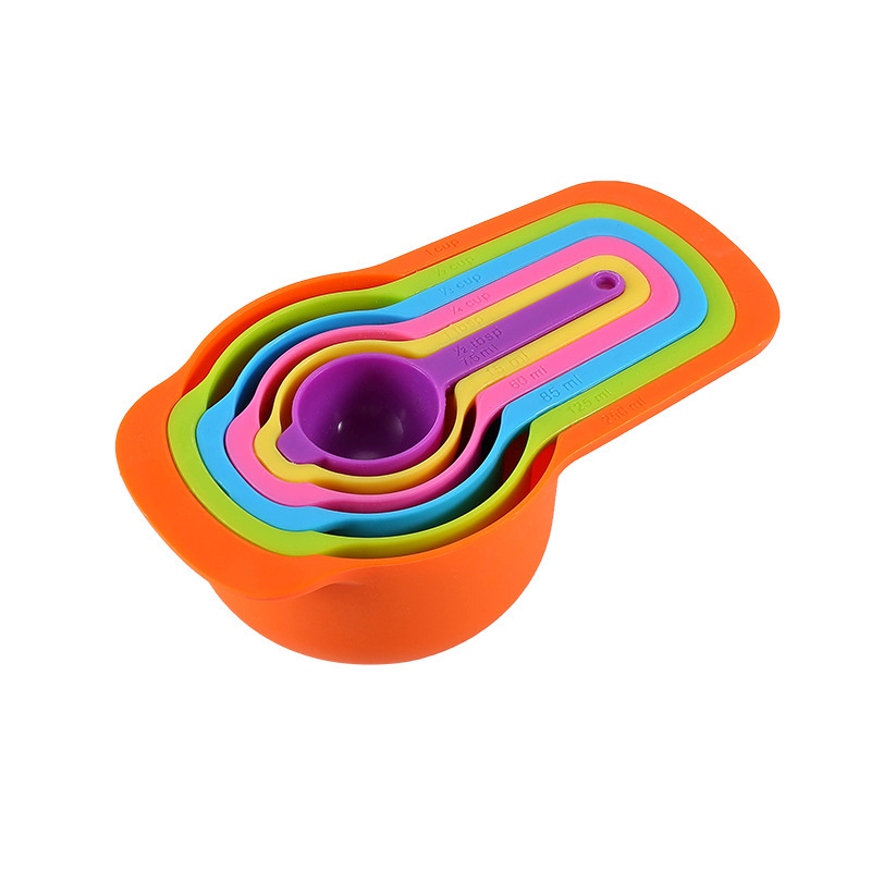 PP plastic measuring cup set of 6 pieces, rainbow cup with scale, measuring spoon, seasoning spoon, milk powder spoon, baking supplies pic 2
