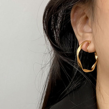 Small C-shaped smooth geometric pattern scented plate ear clips for women, no ear piercings, wearable earrings, elegant earrings factory direct sales pic 17