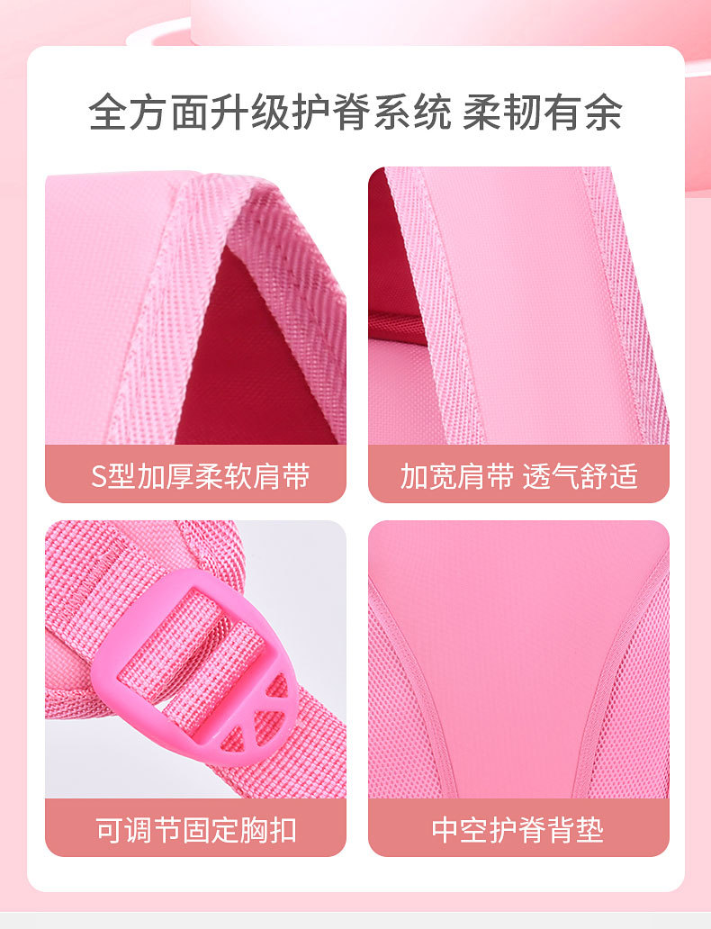 小学生书包儿童卡通书包双肩护脊减负代发批发印logo男女书包可爱详情6