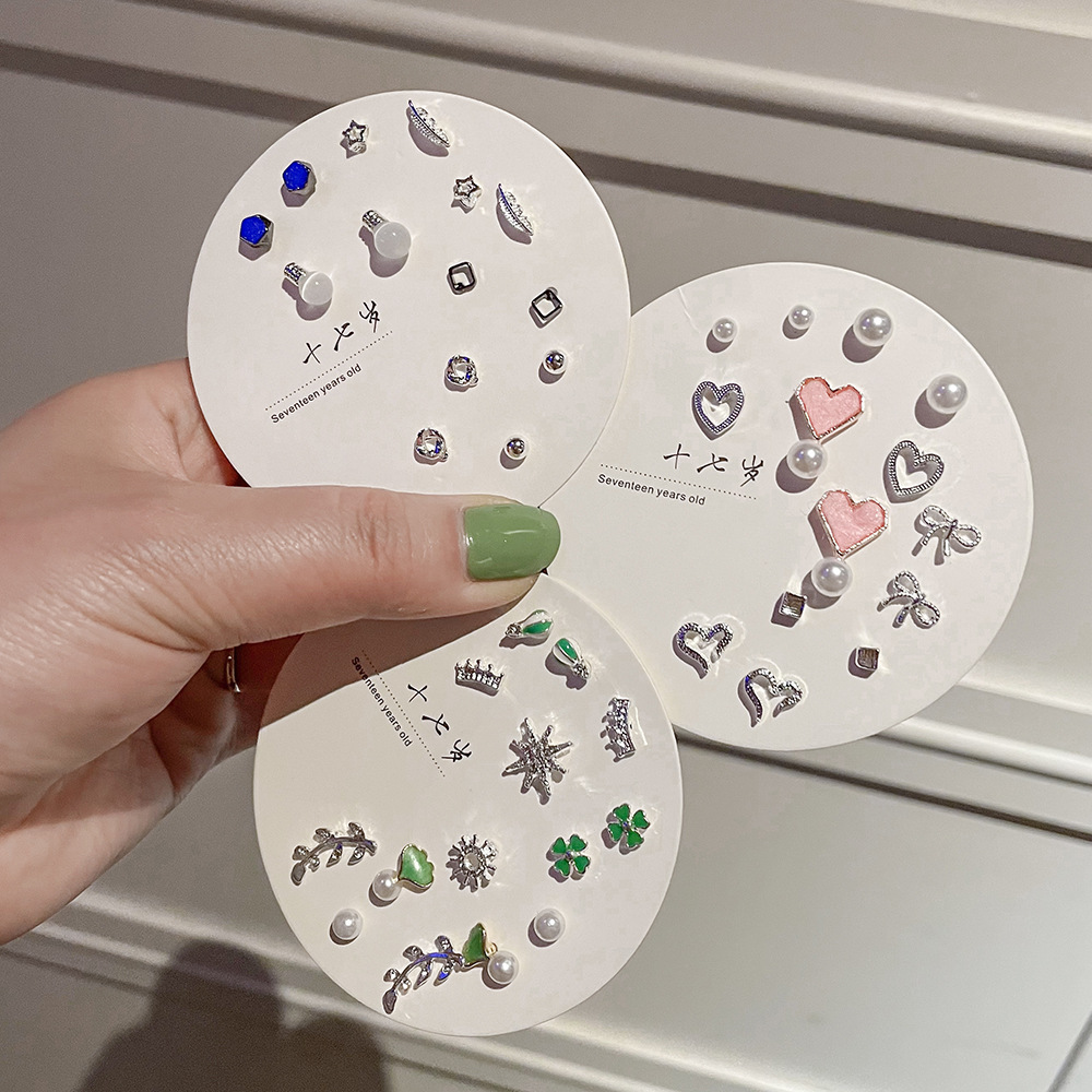 Exquisite and compact one-week stud set of earrings, 2023 new trendy and simple S925 earrings for women pic 50