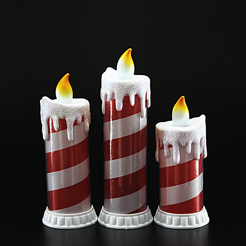 Red LED electronic striped simulation teardrop candle Christmas candle pic 5