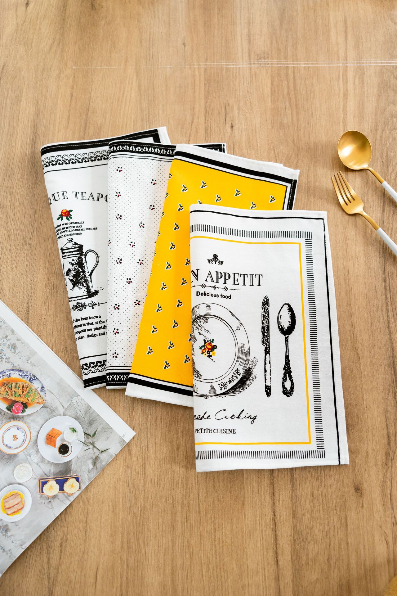 Nordic-style tea towels, placemats, cotton and linen fabric napkins, square home anti-slip napkins, cross-border food background cloth pic 48
