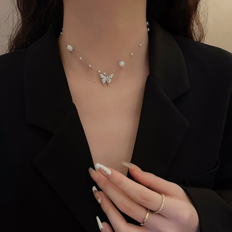 French retro high-end pearl necklace with a unique feminine charm, simple and elegant sweater chain, gentle and fairy-like accessory pic 19