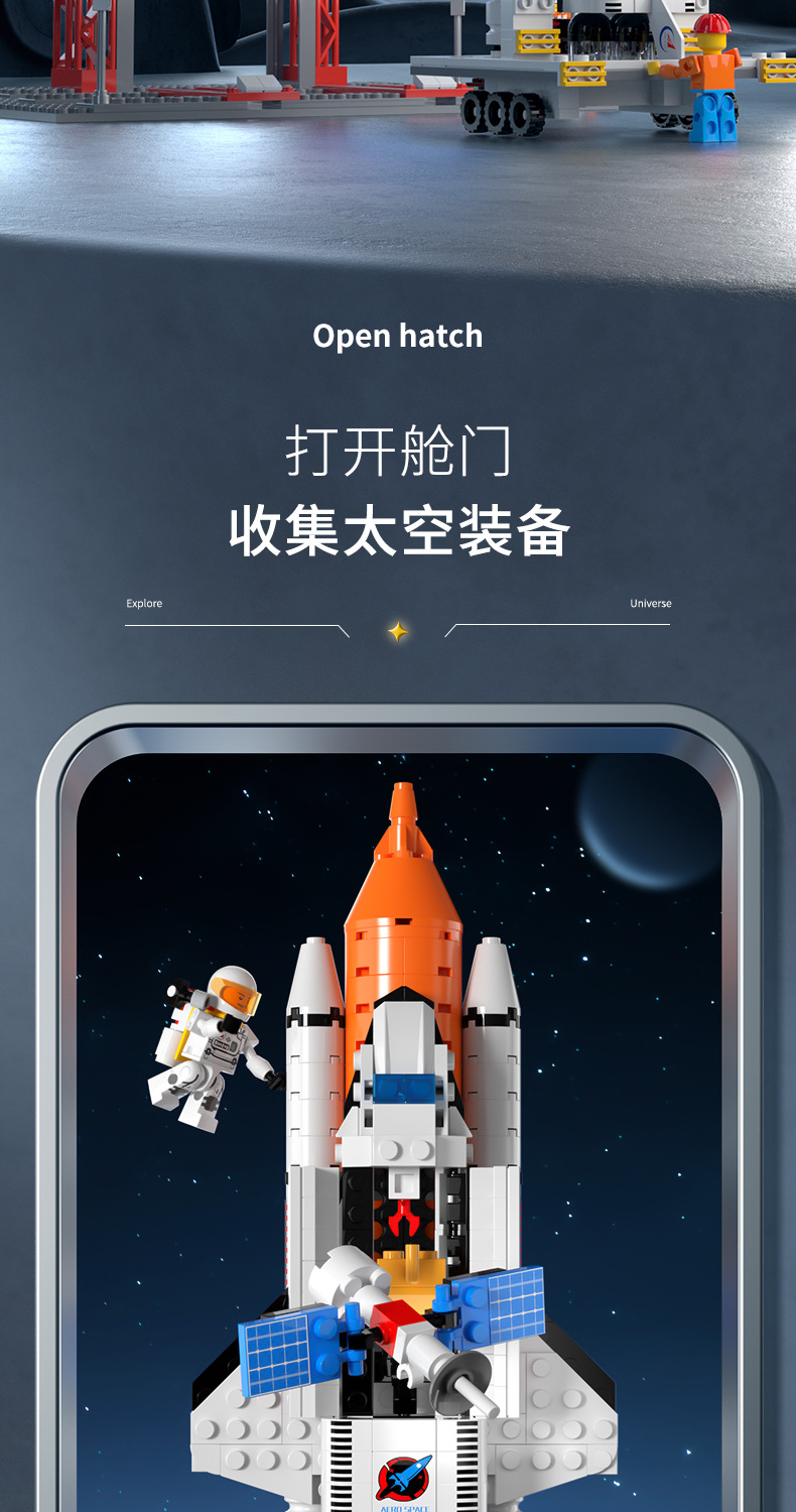 Compatible lego China shuttle cohete modelo bloques de construcción niños militar ensamblado puzzle juguetes bloques de construcción pic 6