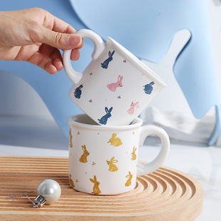 泼墨杯 抖音爆款大耳朵陶瓷杯批发网红马克杯伴手礼高颜值杯子ins详情7