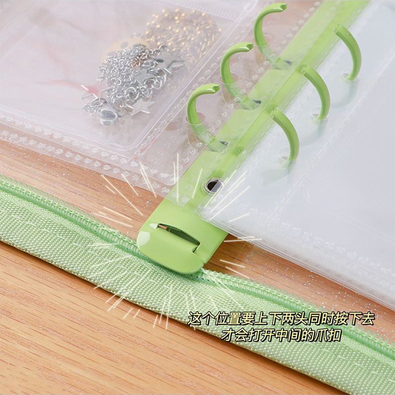 Convenient zipper dust-proof and anti-oxidation earring, necklace, bracelet and accessory storage book, transparent snap PVC self-sealing bag pic 6