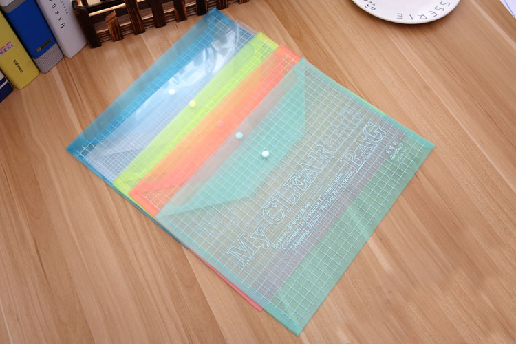 Office supplies, stationery, PVC transparent snap fasteners, 18C file bags, information bags, folders, A4 color, factory direct supply pic 4