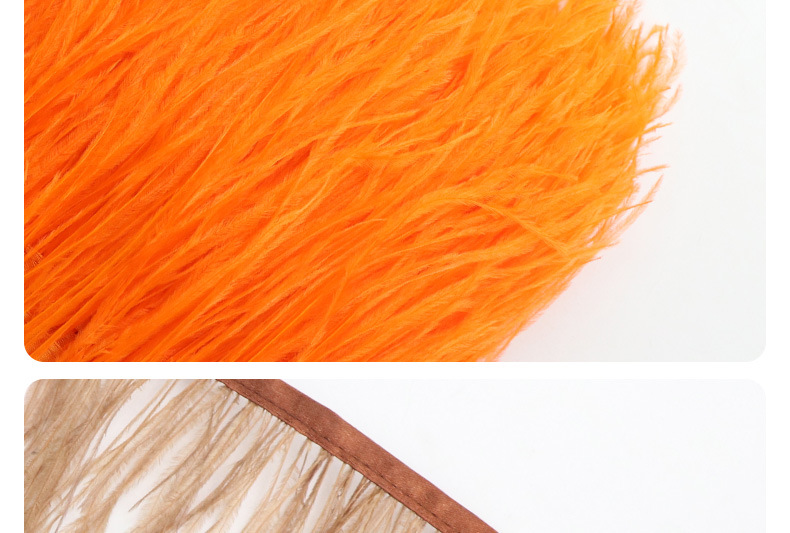 彩色鸵鸟毛布边10-15CM舞台礼服舞蹈服裙边服装辅料羽毛花边详情18