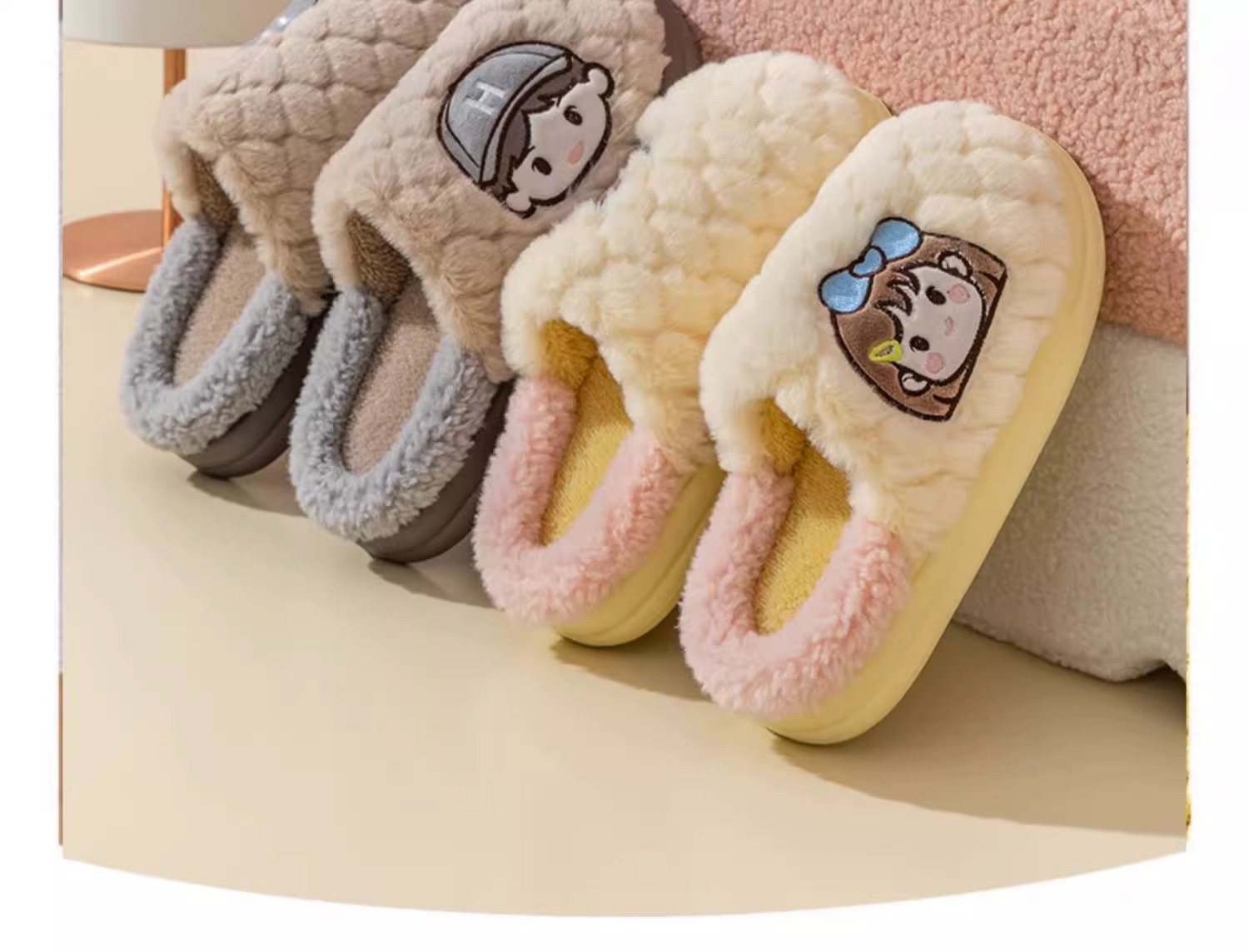 棉拖鞋女士秋冬季家居室内2023新款厚底保暖防滑居家用情侣拖鞋男详情16