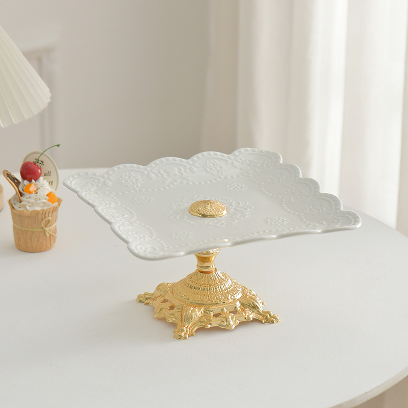跨境简约果盘客厅茶几家糖果盘蛋糕底轻奢时尚工艺品摆件厂家批发详情7