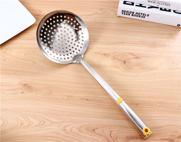 16# Kitchen non-magnetic stainless steel filter strainer, 1.5mm thick household extended handle stainless steel strainer pic 1