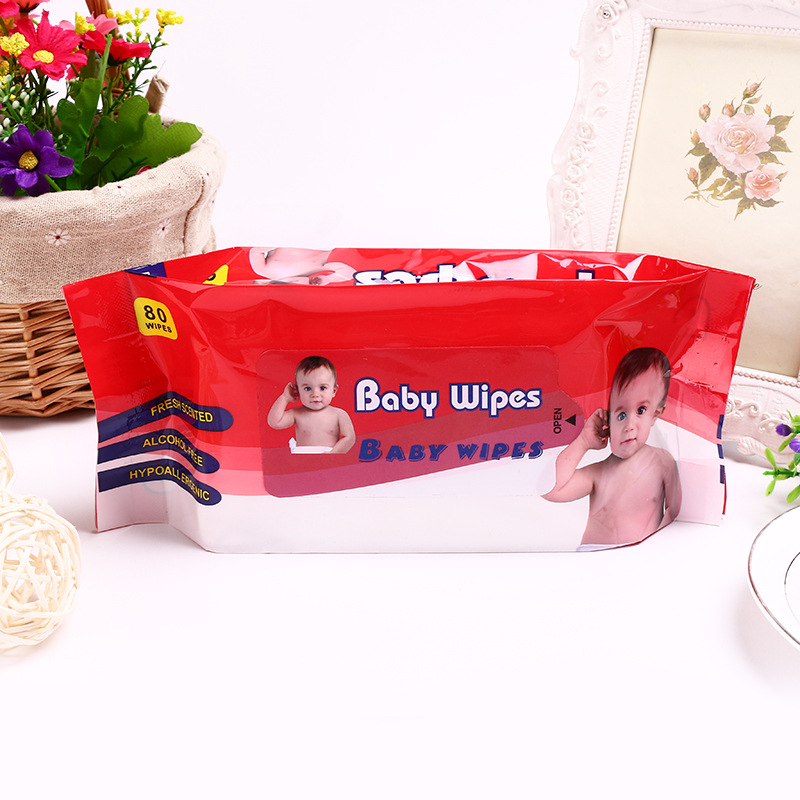 Wholesale of foreign trade-specific hand and mouth wet wipes, disposable covered wet wipes for home and travel, 80-tissue baby wet wipes pic 7