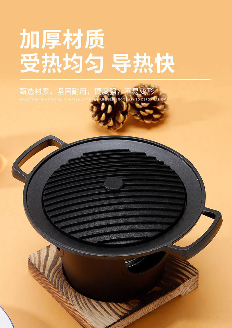 Factory direct supply of aluminum alloy grilling pans, Korean non-stick pans, steak frying pans, striped grilled meat frying pans, wholesale pic 4