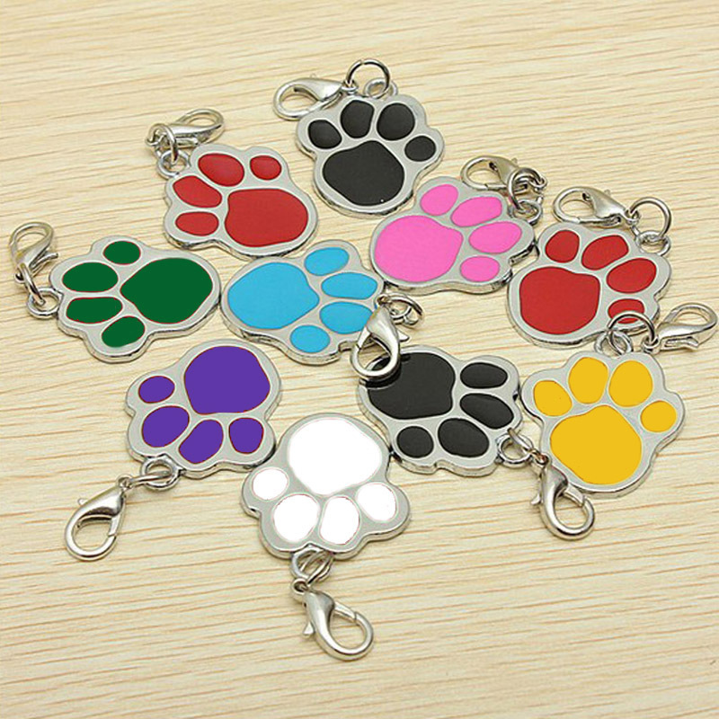 Cross-border best-selling pet dog brand 8-color footprint pet jewelry pendant, anti-loss engraved dog pendant, pet accessory pic 4